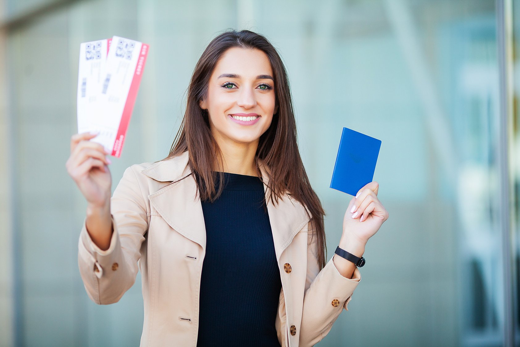 Woman With Airline Tickets